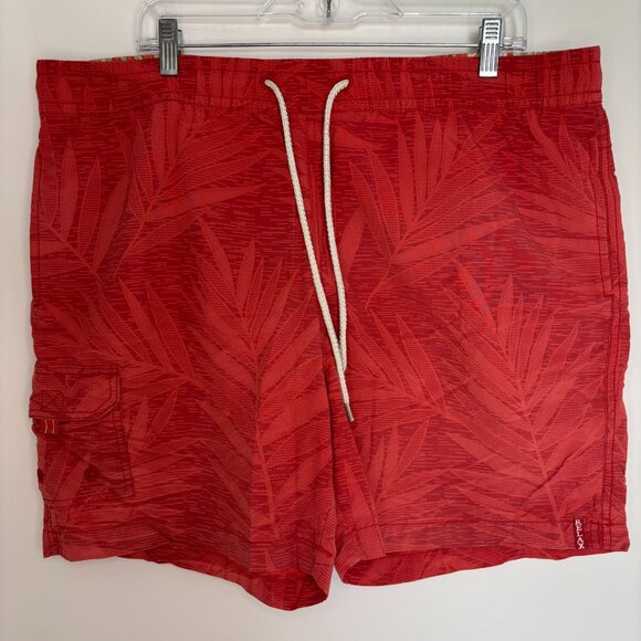 TOMMY BAHAMA Relax Swim Trunk Men XL Mesh Lined Orange Pocket Pull On Drawstring - Picture 5 of 7